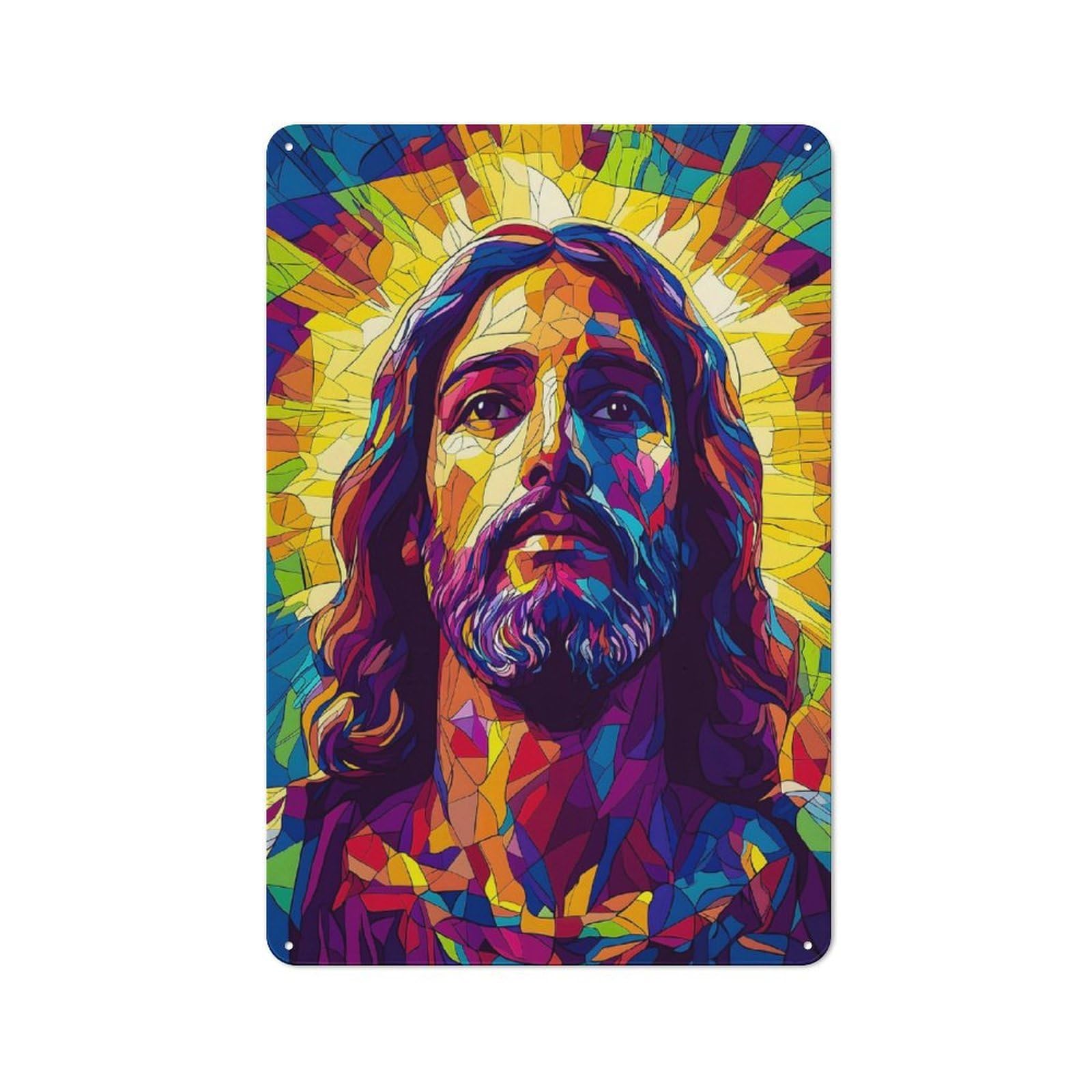 Junmoney Jesus Christ Resurrection Easter Vintage Decorative Metal Plaque 30X20cm, Garden Room Wall Plaque For Shed, Garden Room, Porch Or Garage