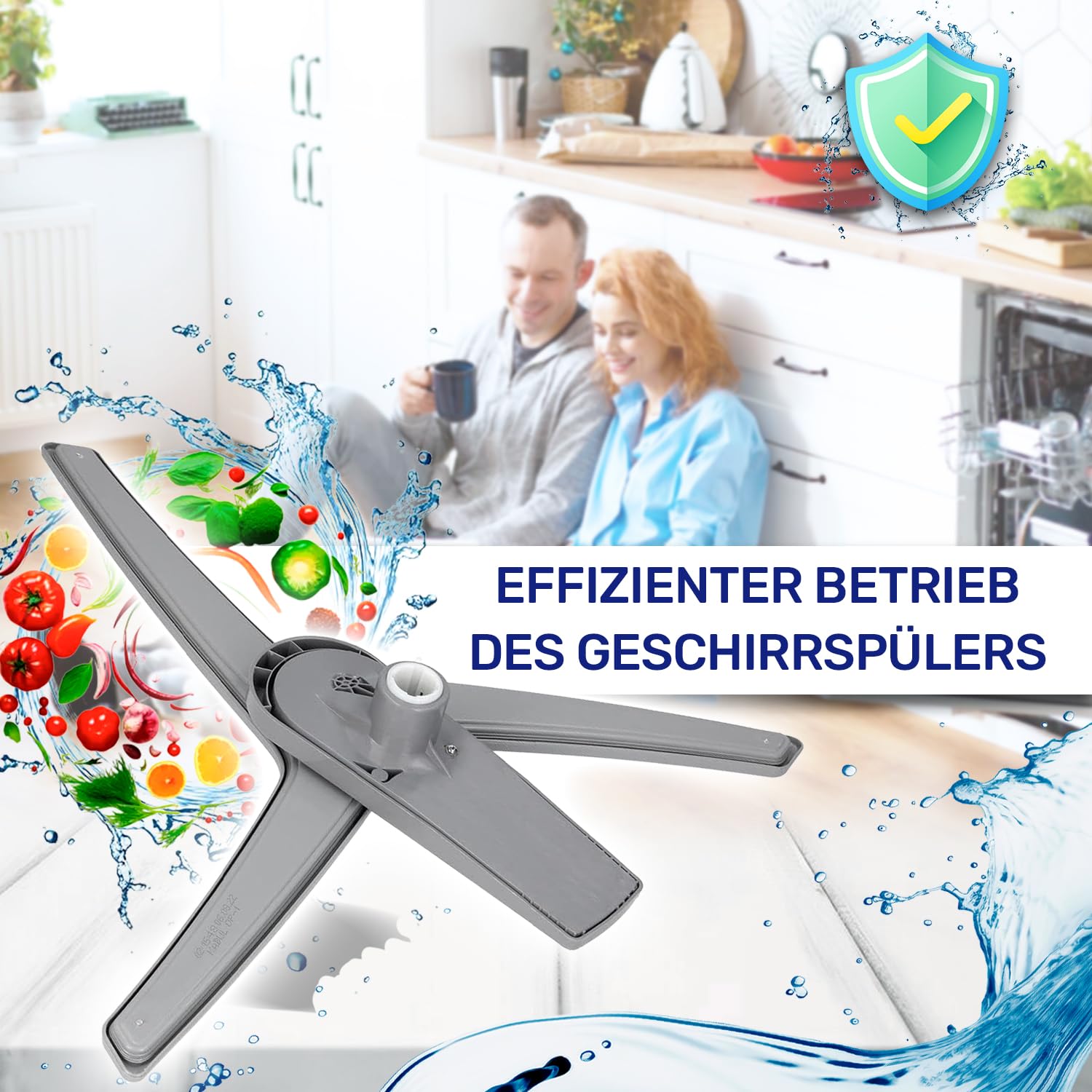 Unterer Sprüharm für Geschirrspüler mit dem Originalcode 1517350100 1517350200 für Beko - Garantie 5 Jahre - MONTERAL