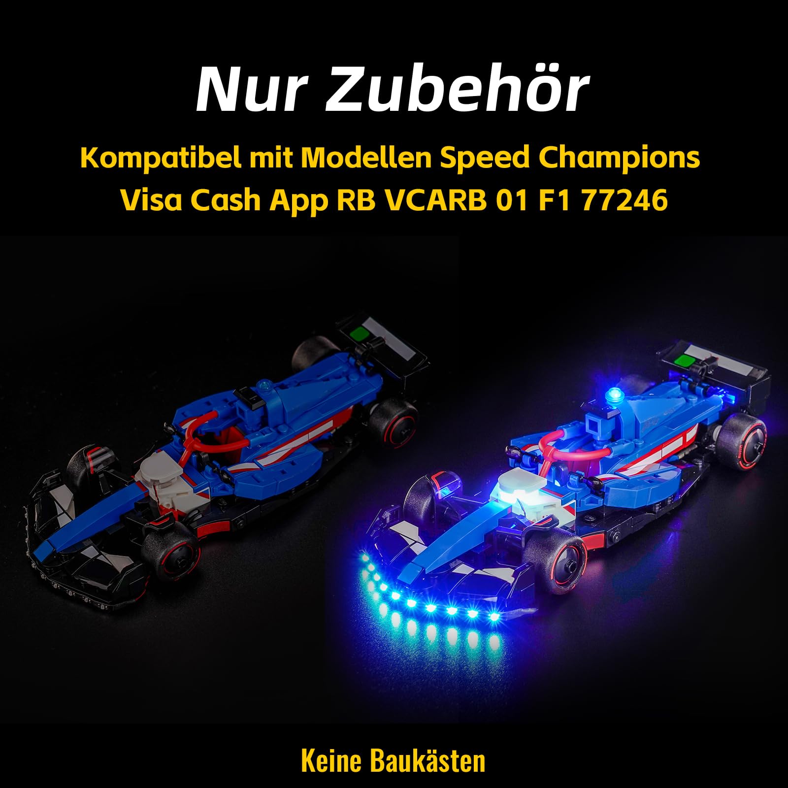 Juego de luces LED compatible con Lego Visa Cash App RB VCARB 01 F1 Race Car 77246 (no modelo), juego de iluminación decorativa compatible con Lego Visa Cash App RB VCARB 01 F1 Race Car juguete — view 2