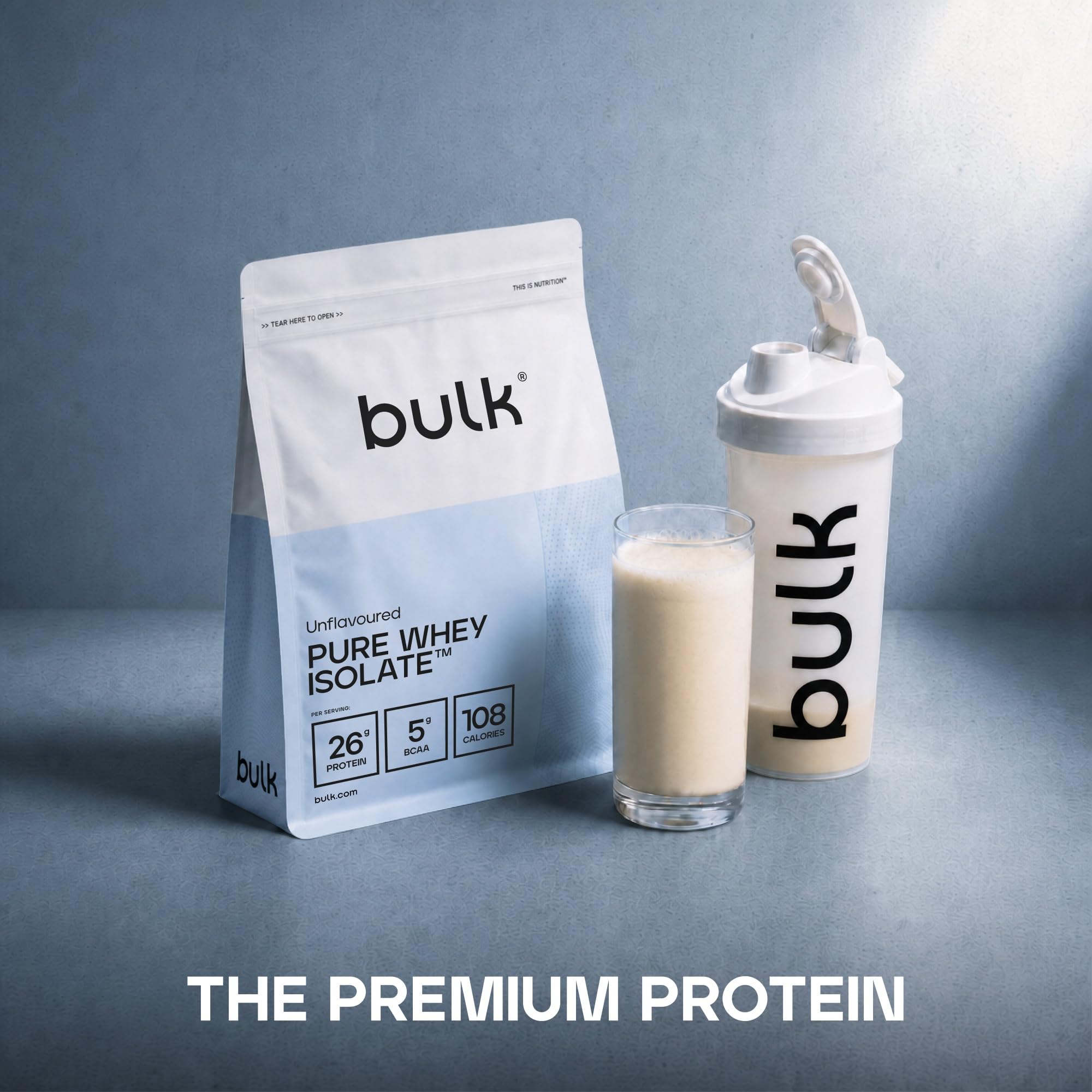 Bulk Pure Whey Isolate, Sin Sabor, 900g