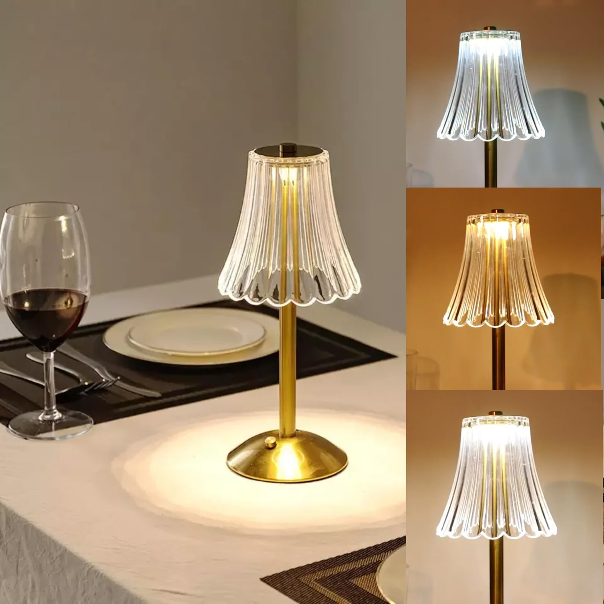 That Sensibility Brass, Transparent That Sensibility™ Crystal Antique Brass Styled Touch Dimmable Table Lamp For Living Room/Bedroom/Restaurant/Hotel