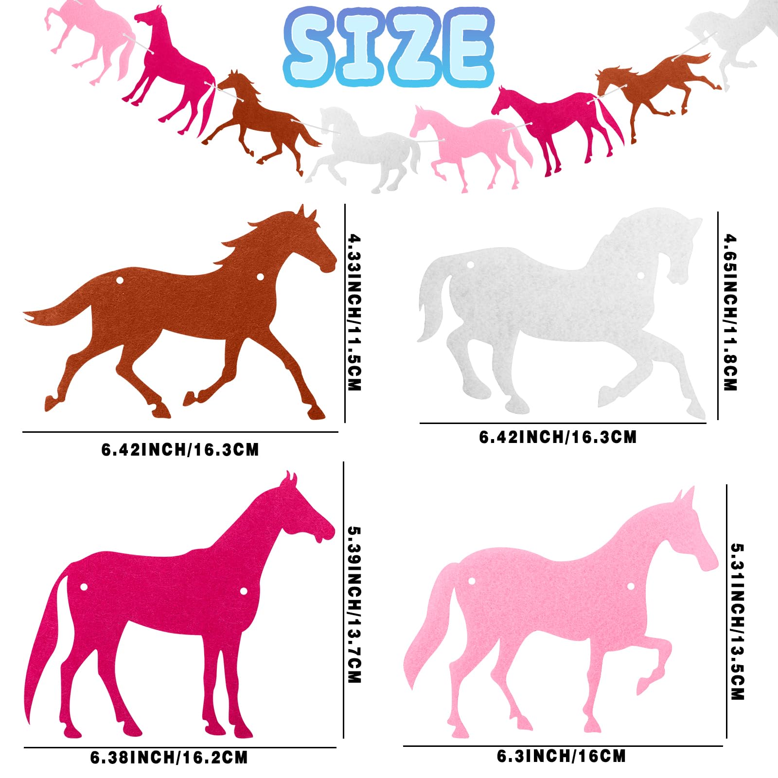 Guirnalda de caballo rosa para decoración de fiestas de cumpleaños con temática de granja, suministros de fiesta de cumpleaños
