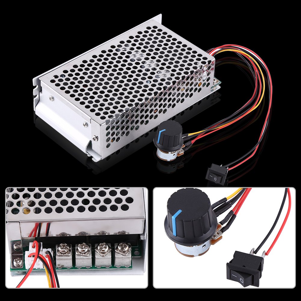 Walfront PWM Régulateur de Vitesse DC 10-50V 3000W 100A Interrupteur Avant Arrière pour Moteur à Grand Courant Continu