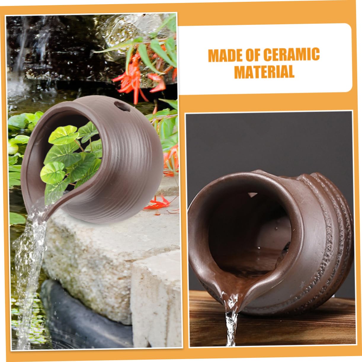 Zerodeko Contenitore in Ceramica Decorativo per Fontana da Giardino Esterno di Spruzzatore d Acqua, Design Altamente Realistico e Decorazione per Giardino Annuale