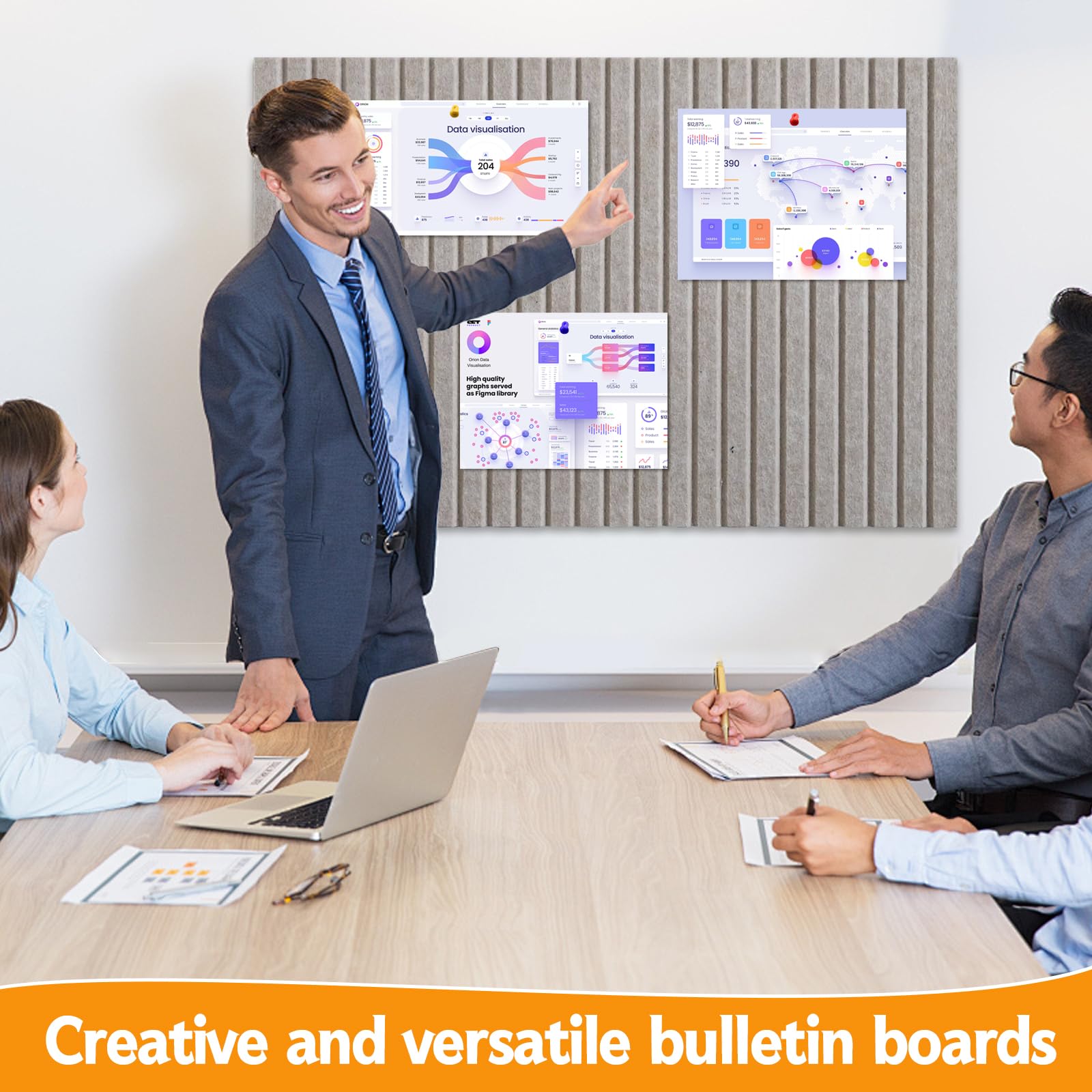 Tableau Daffichage Tableau Feutre 60x40cm Behogan - Autocollant Avec 30 Punaises - Tableau Messages Photos Décoratif Tableau Affichage Décoratif