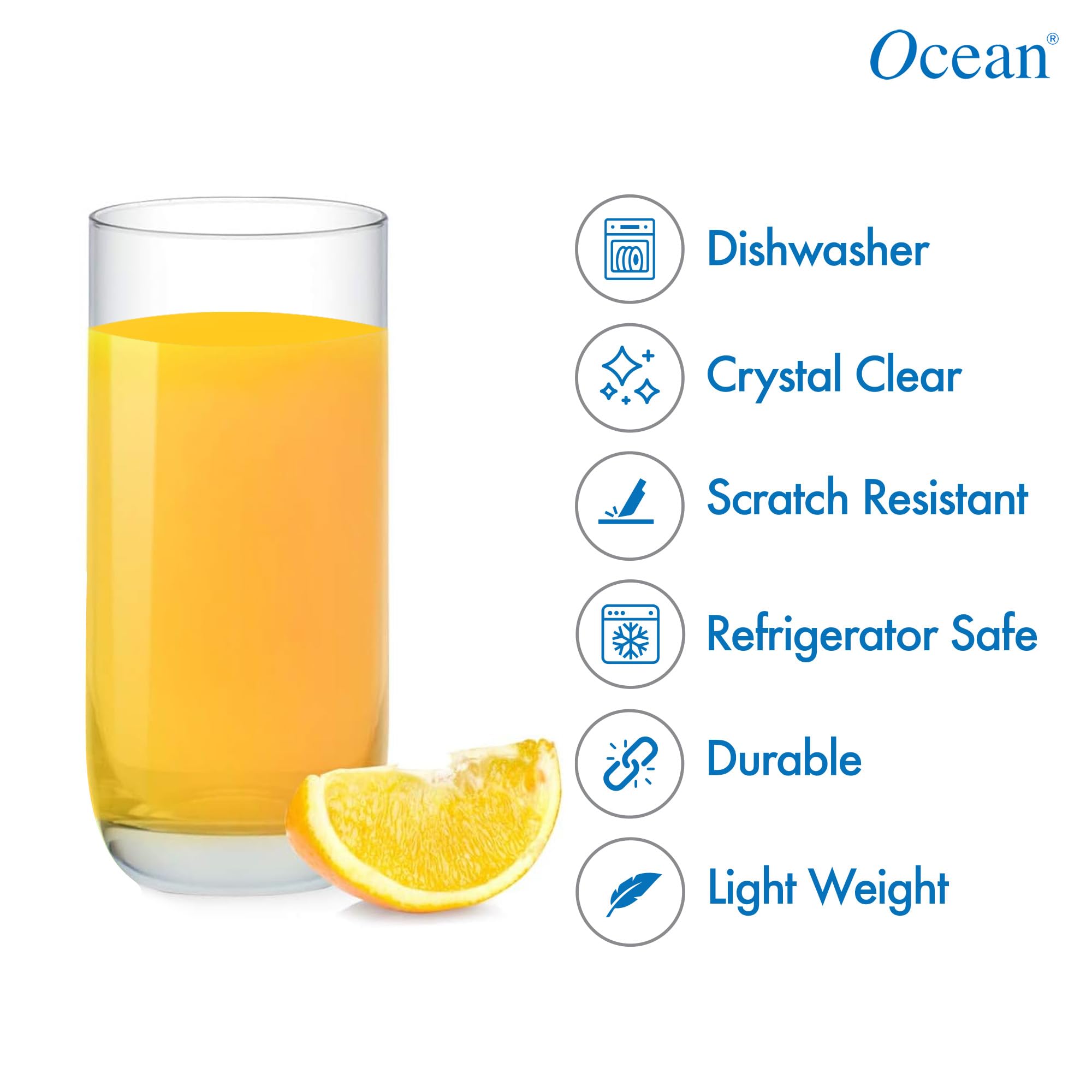 Ocean Top Drink Glass Tumbler 375Ml - Set of 6 | Glassware Water, Hot & Cold Drinks, Juice, Cocktail, Milkshake, Smoothie | Ideal for Home, Party, Restaurant | Gifting on Special Occasion - Image 5 thumbnail