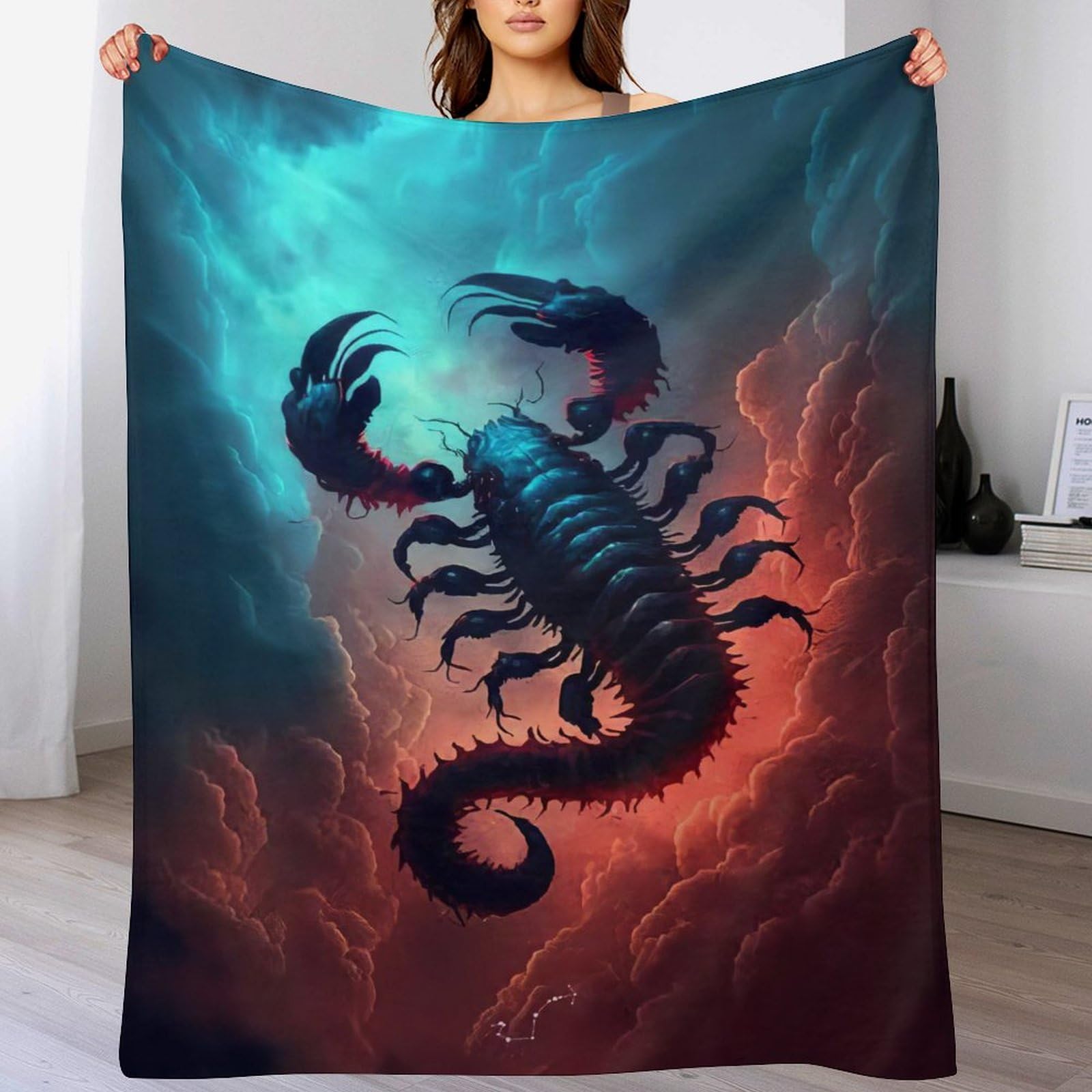 Couverture polaire flannel douce Scorpion plaid chaud lit 150x200