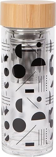 Danica Studio Domino Sustain - Botella infusora de té de vidrio de doble pared, 12 onzas