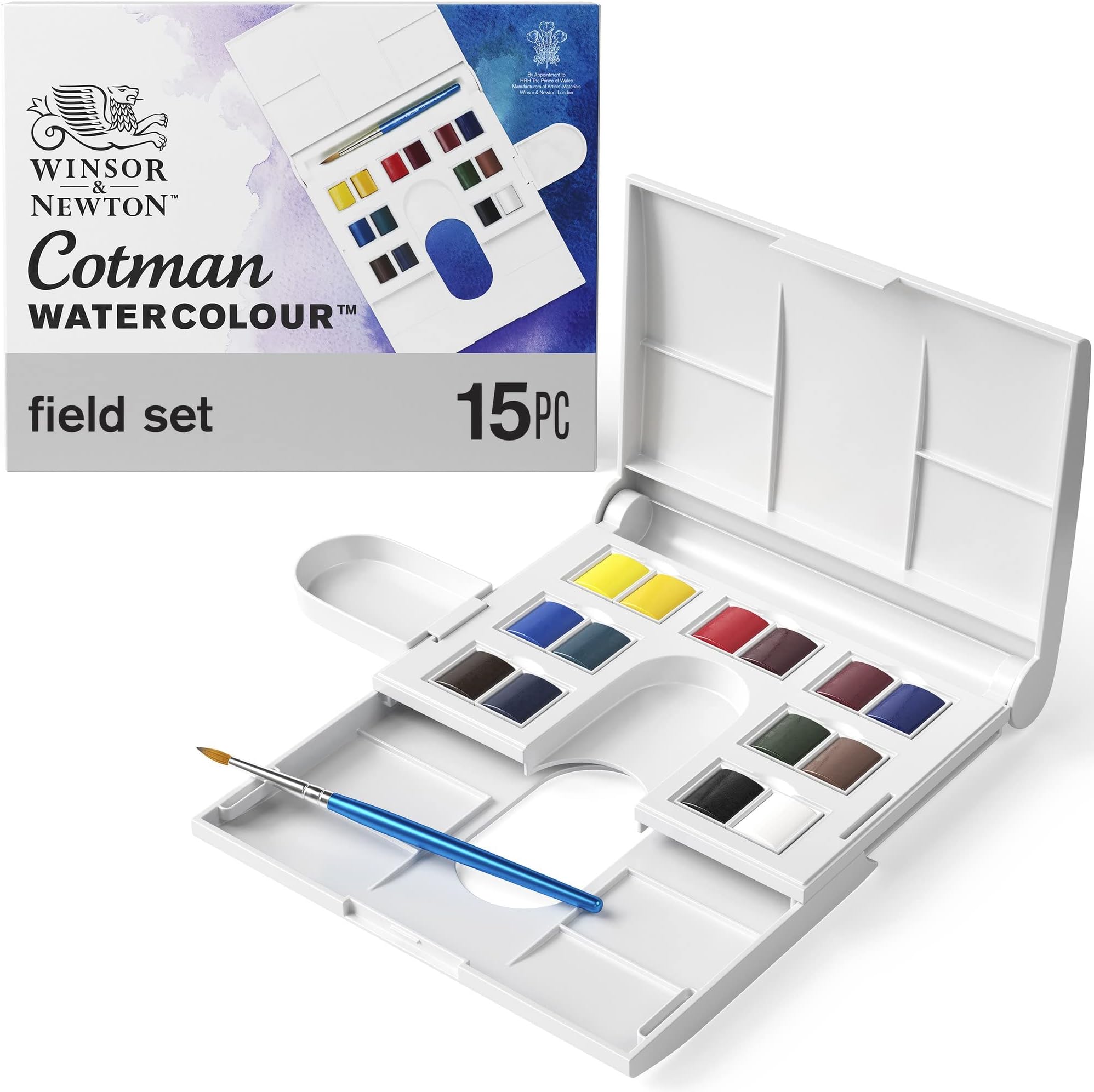 Winsor & Newton Cotman Water Colour The Compact Set - 14 Half Pens (Multicolor)