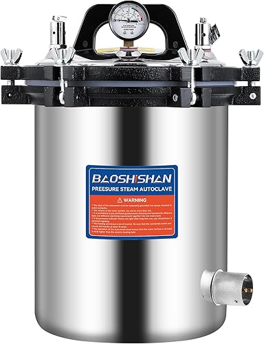 BAOSHISHAN Autoclave portátil 1KW 110V de la presión del acero inoxidable de 12,7 QT de la autoclave del vapor 12,7 QT