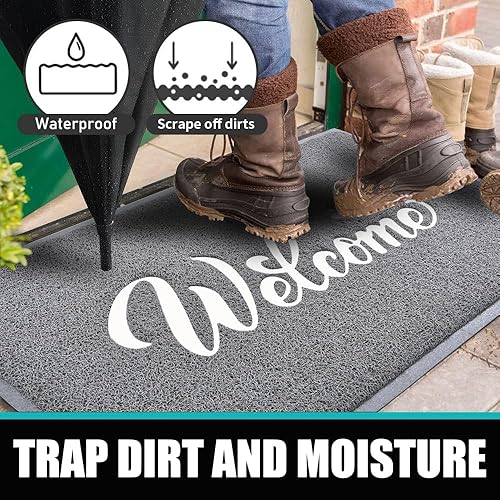 Miniatura 4 de Tapete de bienvenida, tapete antideslizante resistente para exteriores e interiores, para puerta delantera, felpudos exteriores para entrada del