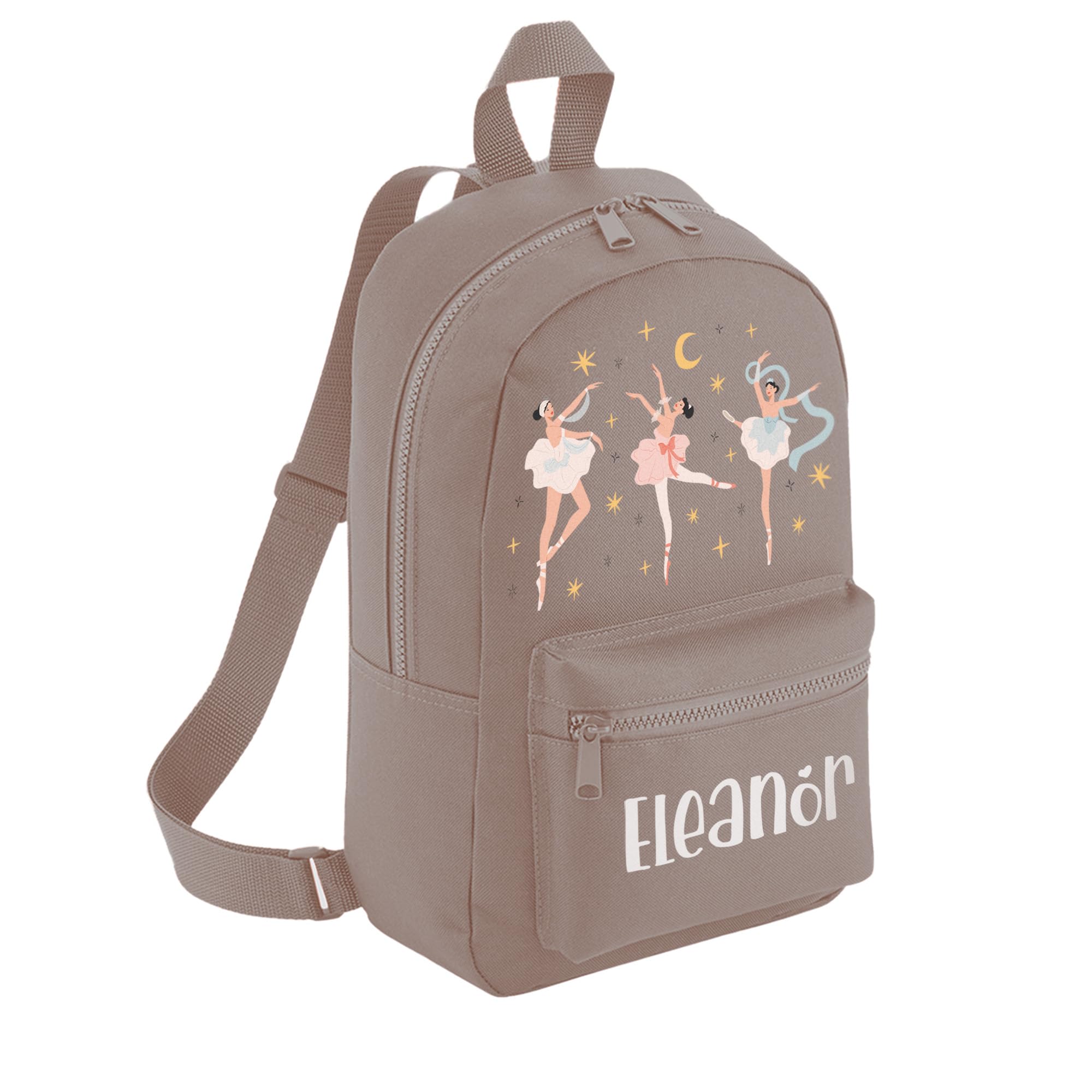 A1 Graphics Ltd Girls Mushroom Personalised Ballerina Kids Backpack Custom With Name Choice Of Colours Ballet School Bag With Adjustable Straps For Children & Toddlers (Mushroom)