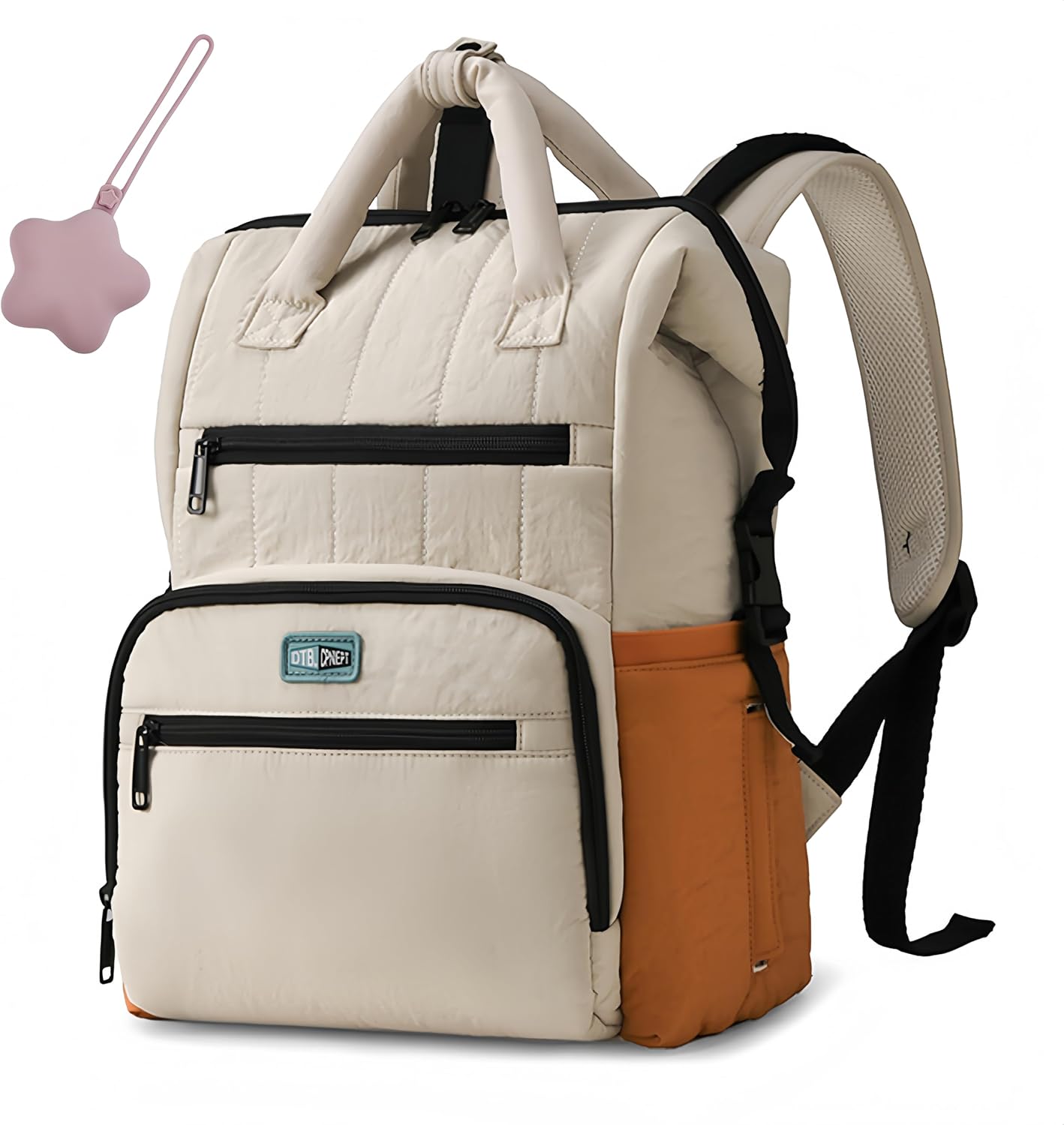 Quilted Diaper Backpack Multifunctional Large Baby Travel Bag | Insulated bottle pockets & anti-theft back pocket, Water spacious multi compartments for all baby essentials daily travel use
