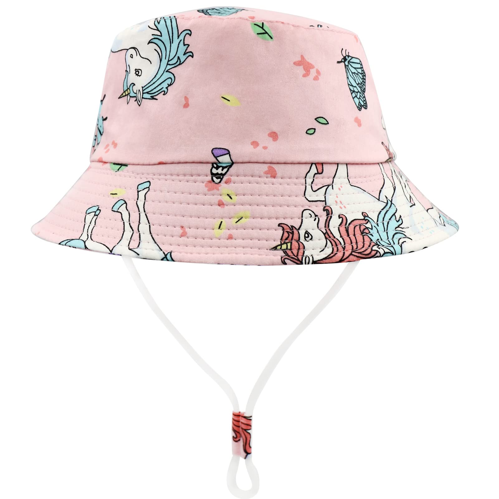 FenFang Sombrero de Sol Verano Bebés, Gorro Pescador Playa Algodón Niñas Niños, Unisexo Sombreros ala Ancha UV Protección Exteriores Viajes 1 2 3 4 Años