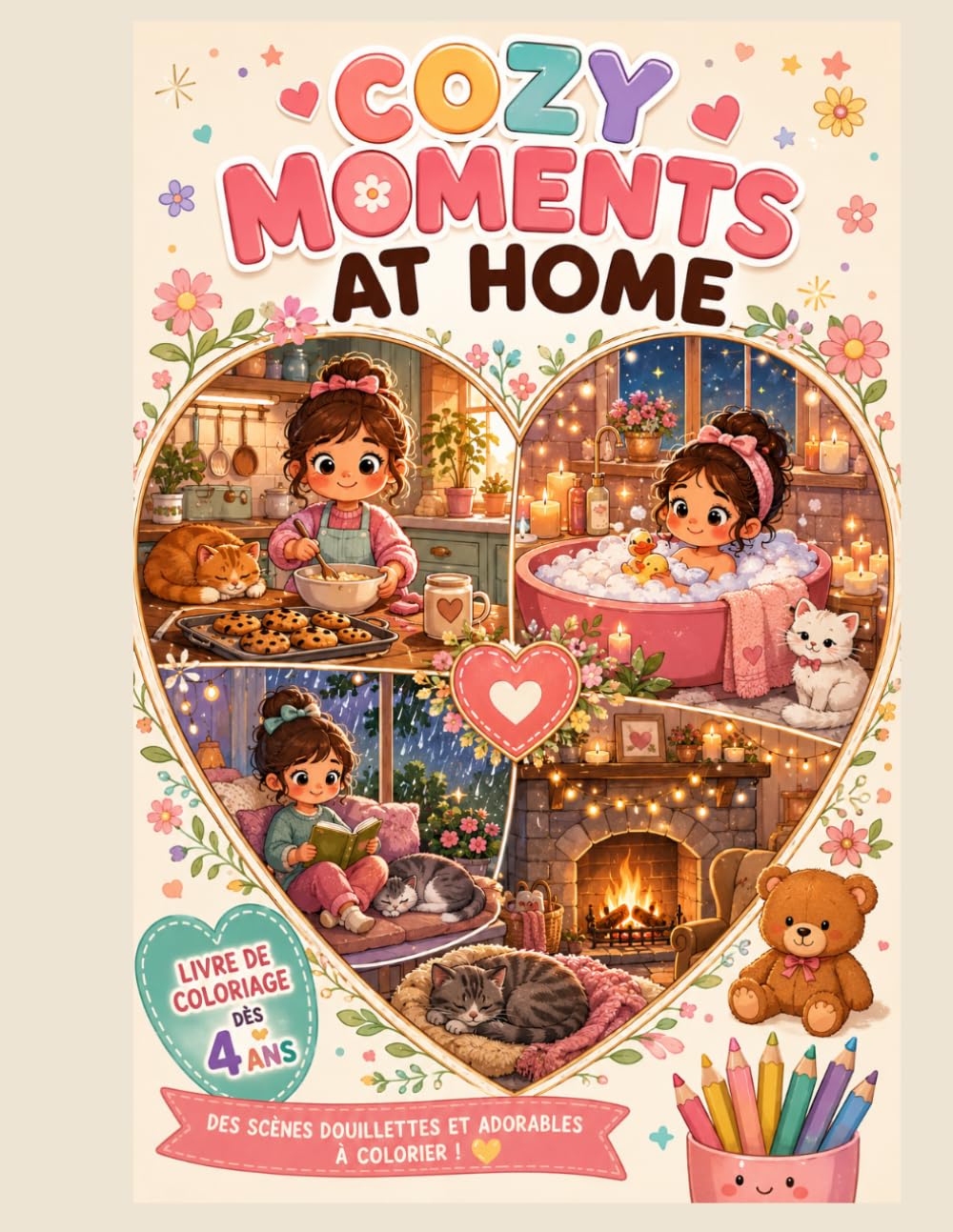 COZY MOMENTS AT HOME: Livres de coloriage dès 4 ans et plus (enfant et adulte)