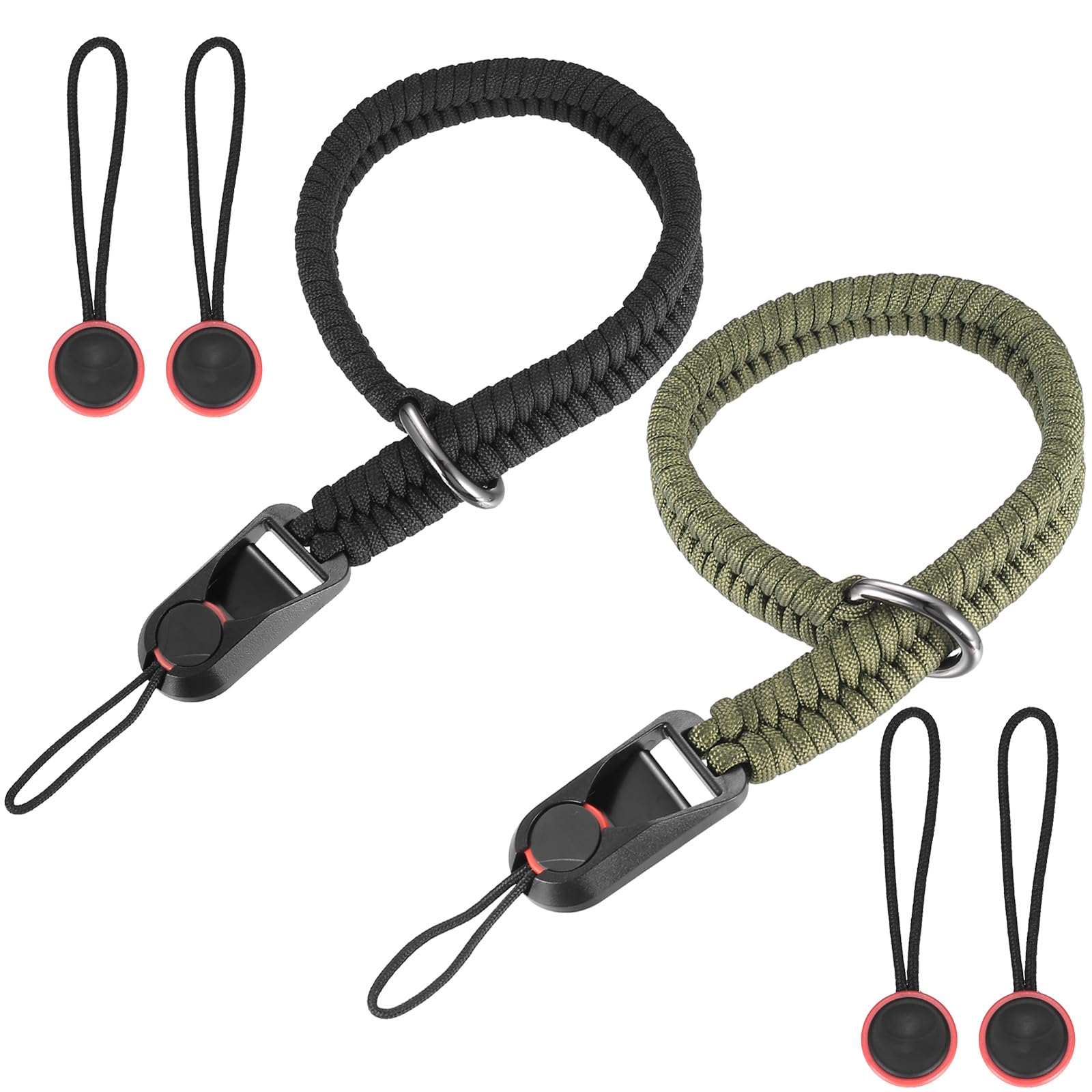 Lot de 2 sangles de poignet pour appareil photo reflex numérique, sangles de sécurité réglables en corde paracorde