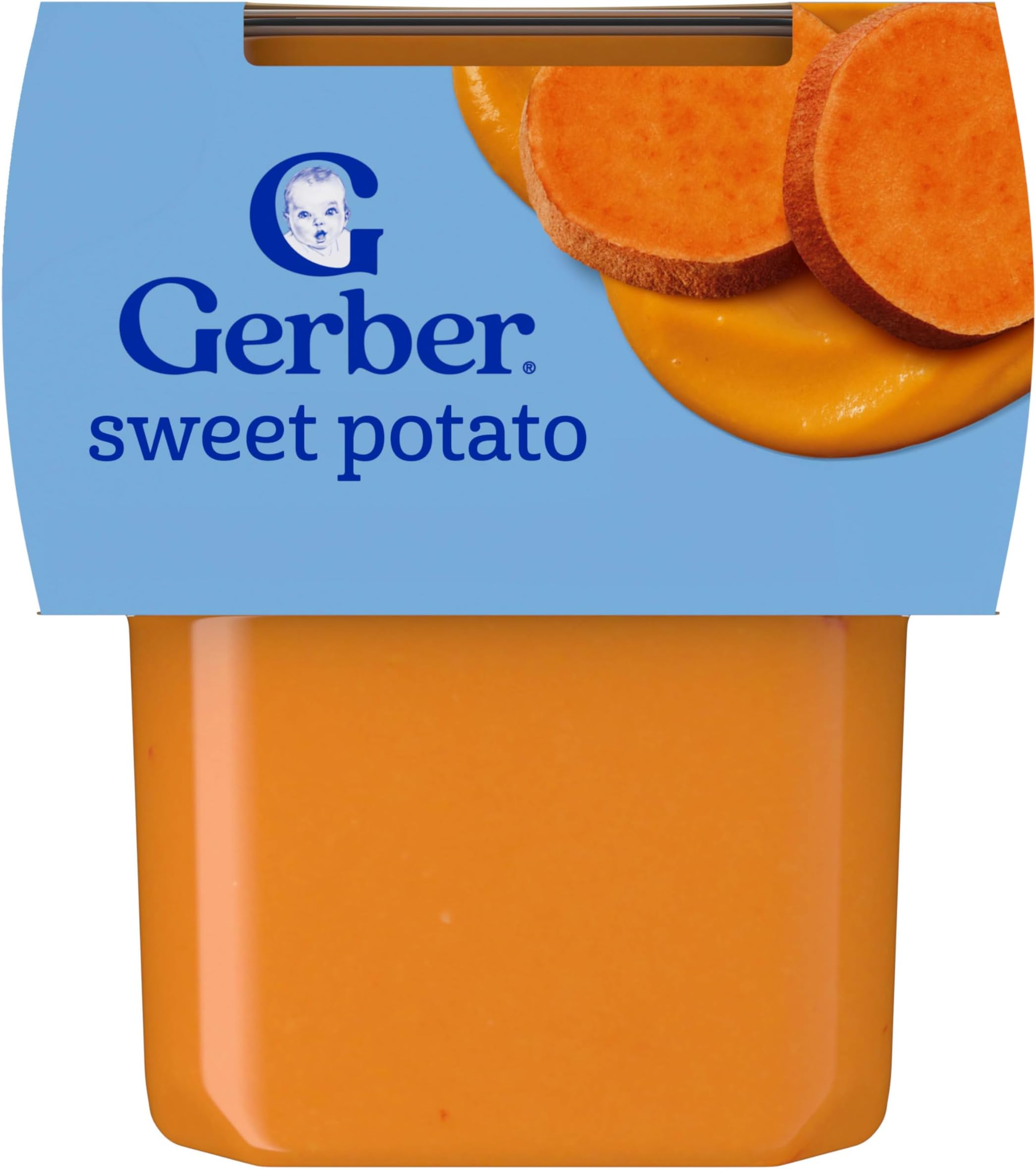 Stage 2 Baby Food, Sweet Potato Puree Tubs, No Added Salt, No Artificial Colors or Flavors, Baby Puree, 16-Pack