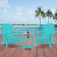 Vista 7 de Mesa auxiliar de patio Adirondack, mesa auxiliar de patio resistente a la intemperie de 2 niveles, mesa auxiliar sólida de 16.5" para patio