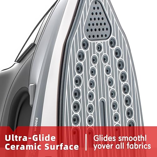 Miniatura 6 de Plancha de vapor, sin placa inferior pegajosa, vapor potente, 1000 vatios, tanque de agua antifugas, recordatorios de precisión adecuados para la