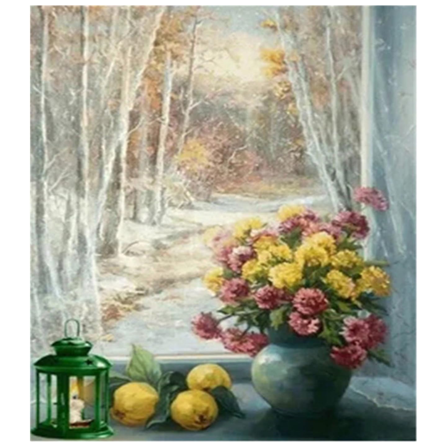 Graiting 1pc Flower In Vase Canvas Paintings Plants Wall Art Posters And Prints Landscape Pictures Room Decor(W,A4 21X30cm no frame)
