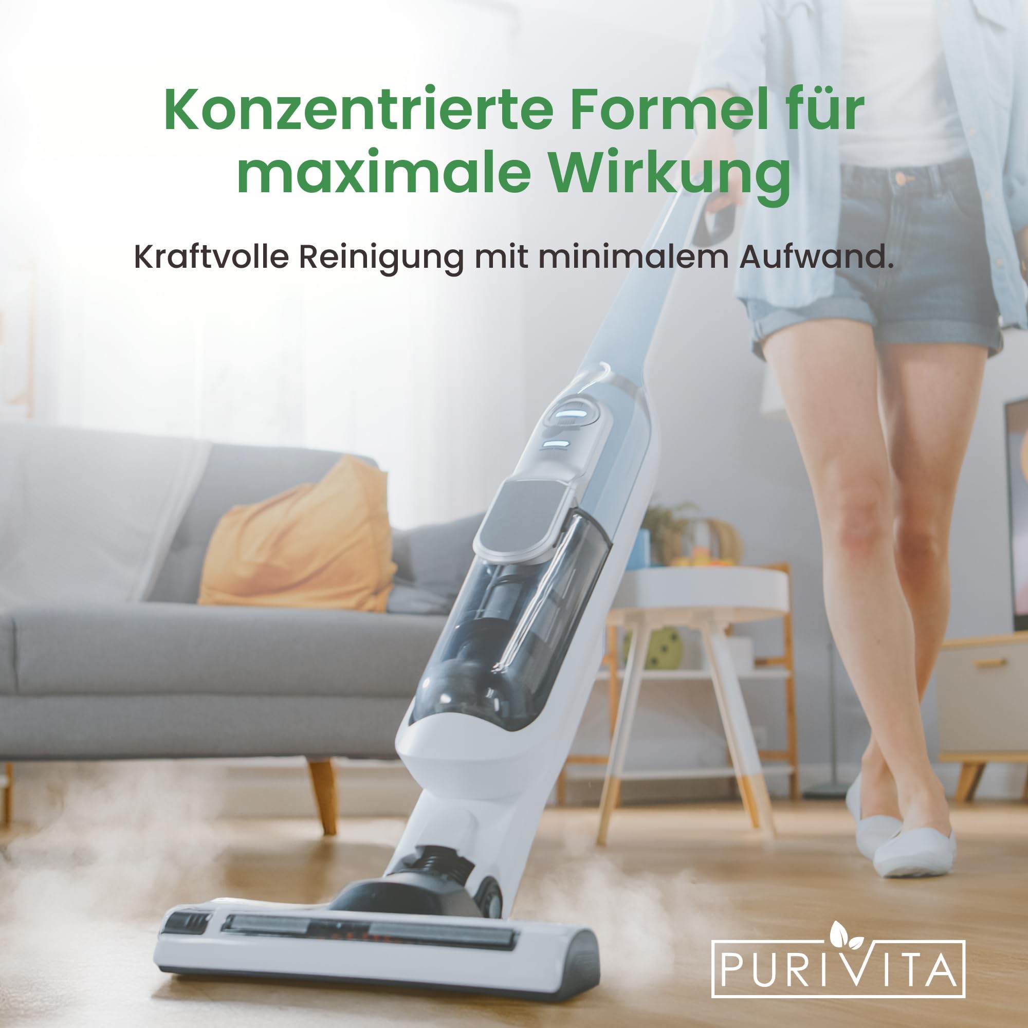 PURIVITA® Saugwischer Reinigungskonzentrat Nasssauger 5L Magnolienduft | Für Waschsauger und Wischroboter: streifenfrei, schnell trocknend, ergiebig, angenehmer Duft