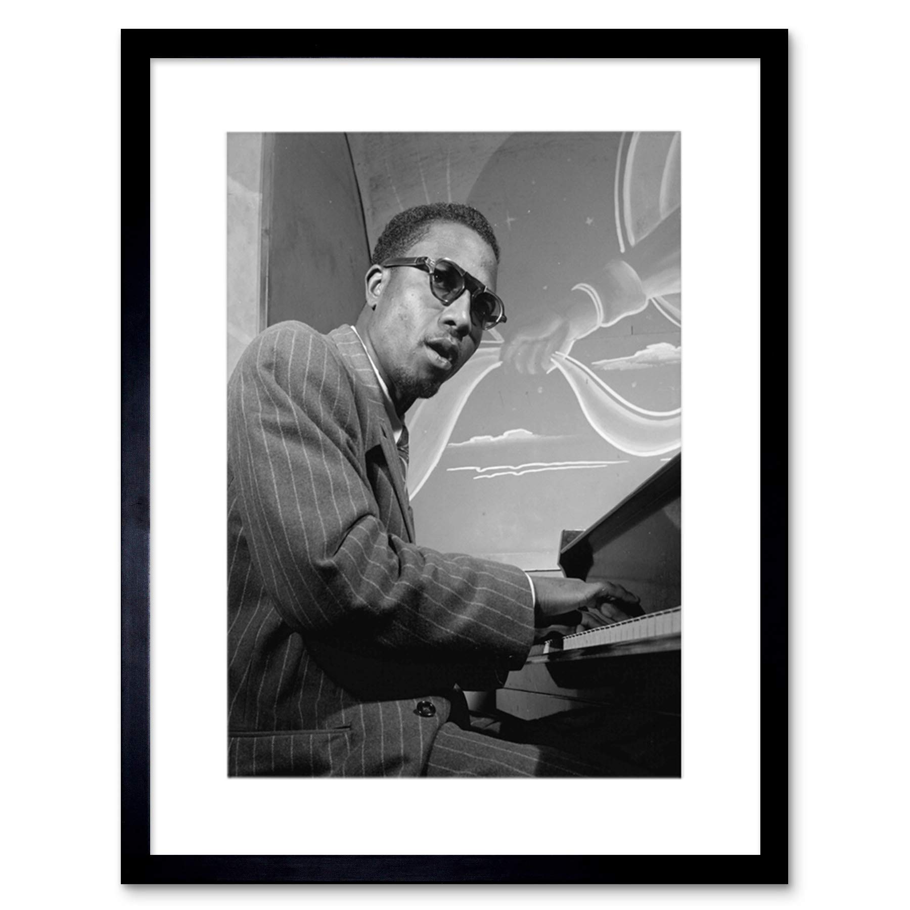 Wee Blue Coo VINTAGE PORTRAIT JAZZ LEGEND THELONIOUS MONK PIANIST FRAMED ART PRINT B12X3771