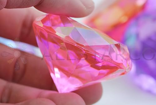 Vista 17 de Allstarco 200 unidades de 0.472 pulgadas (0.472 in) color rosa AB quilates acrílico diamante confeti AB revestimiento para mesa dispersión Rosa Ab