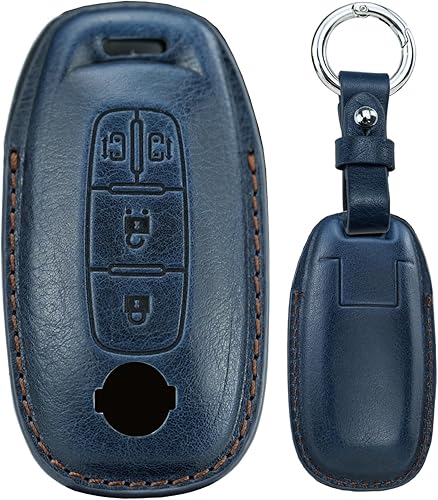 Miniatura 5 de KUNIO Funda protectora para llavero de automóvil Nissan March Quest Patrol, funda protectora de cuero, accesorios de automóvil, 4 botones, color