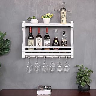 GLDYTVF Botellero Alto de Pared, botellero de Pared para Botellas de Vino, botellero de Pared, botellero Dorado, botellero de Pared para Cocina, Comedor, Bar (Color Blanco)