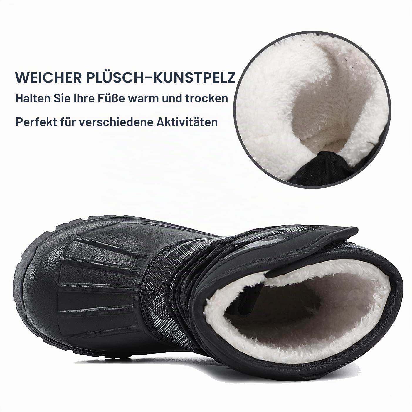 Kinder Winterschuhe Jungen Mädchen Wasserdicht Anti-Rutsch Winterstiefel Warme Gefüttert Schneestiefel Winterstiefel