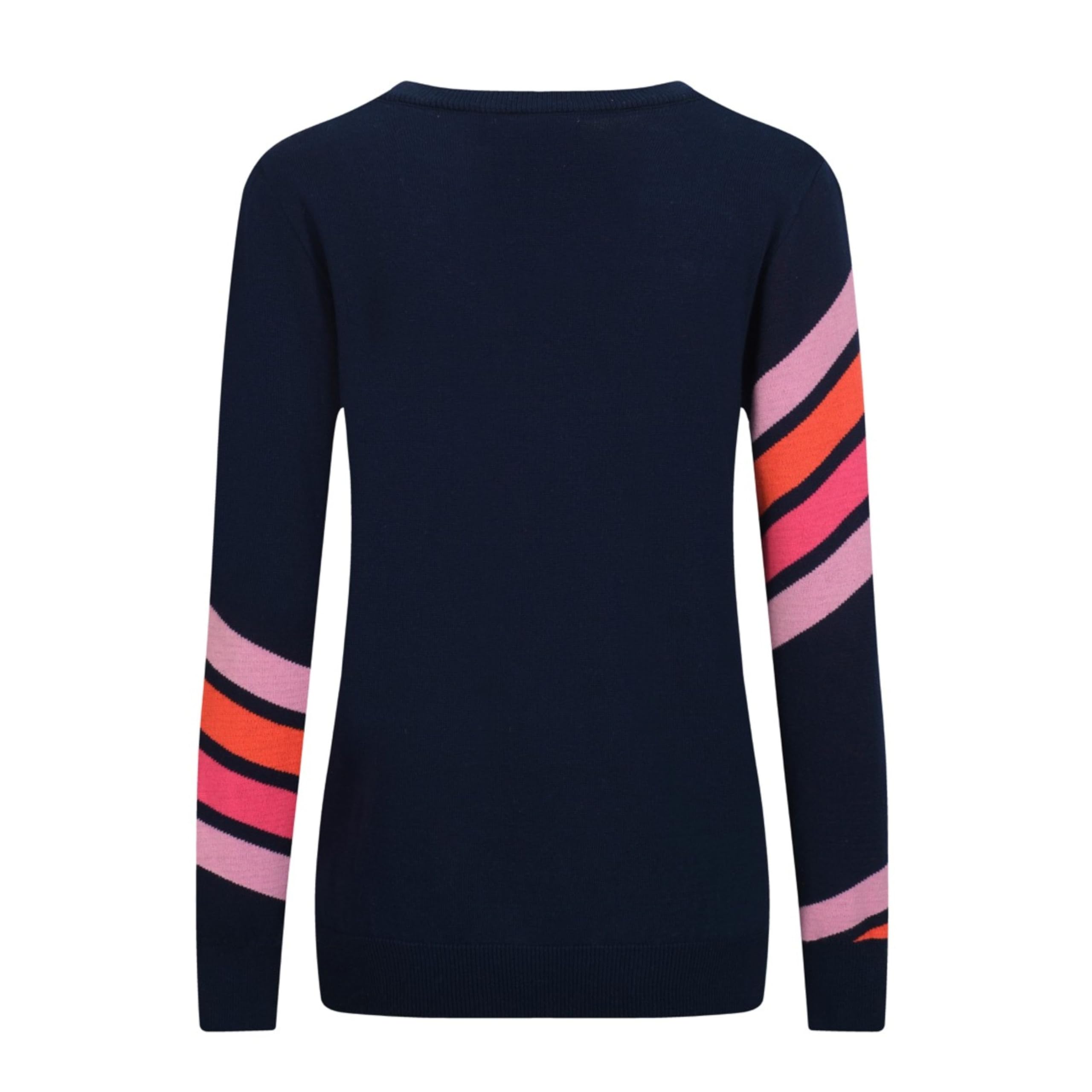 OXKNIT Maglietta da donna a maniche lunghe, vintage, a righe, girocollo, casual, in cotone con diagonale a righe