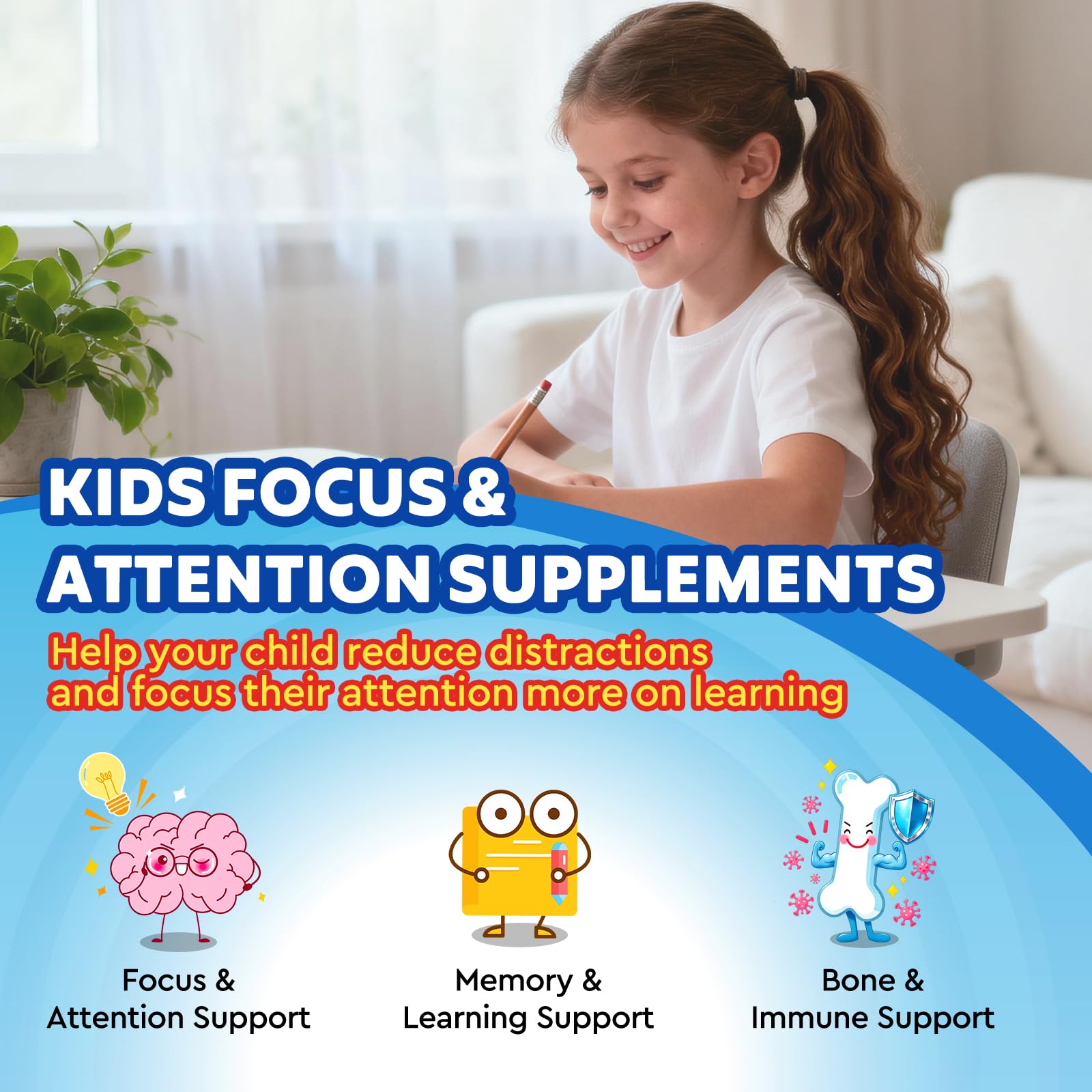 Kids Focus and Attention Supplements with Phosphatidylserine, Omega-3, Magnesium Glycinate & L-Theanine, Brain Vitamins Liquid Drops for Kids Memory, Cognitive, Sleep, Calm & Mood, Strawberry, 2 Fl Oz — Amazon image 6