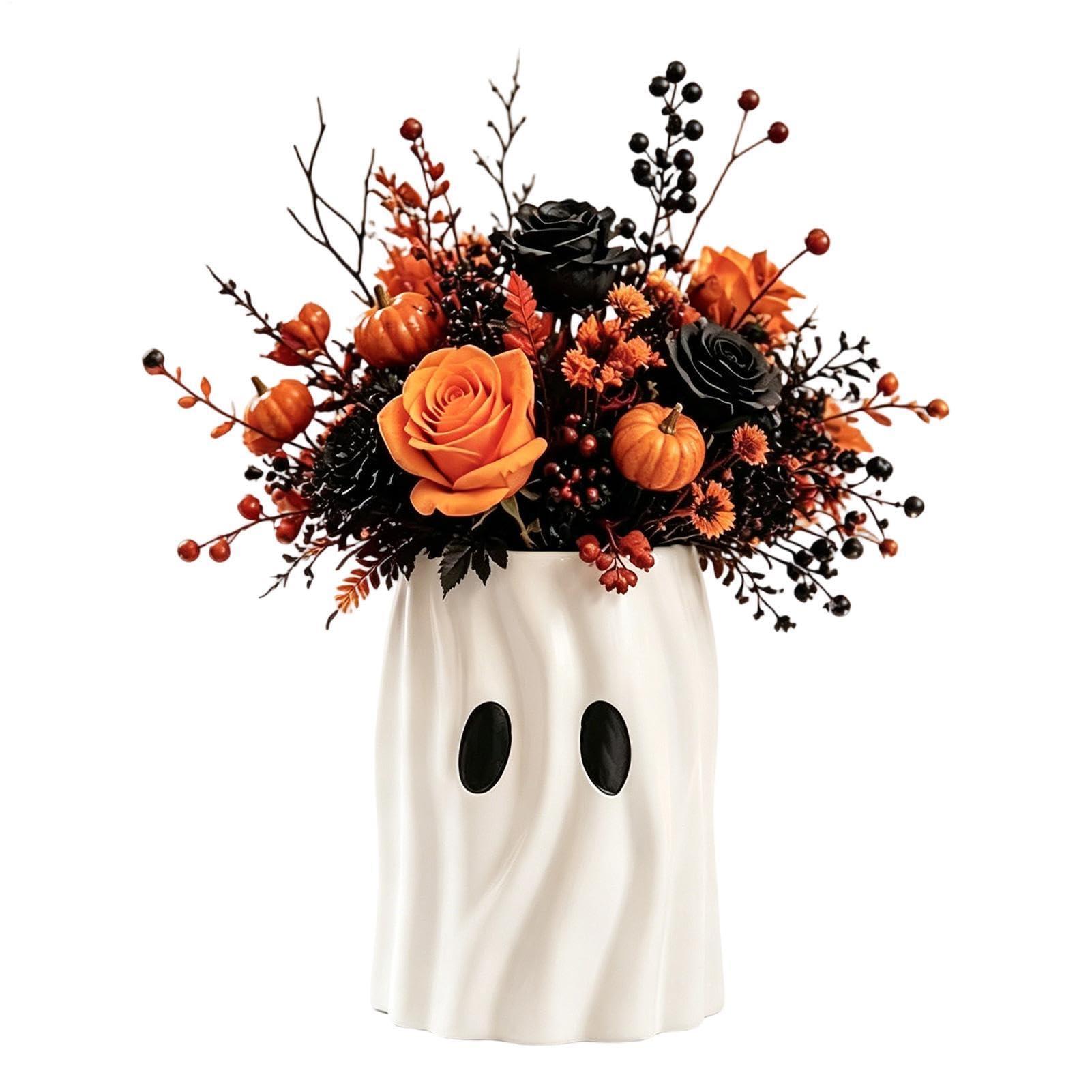 Maceta de fantasmas para Halloween que alegra salones oscuros y escritorios sosos