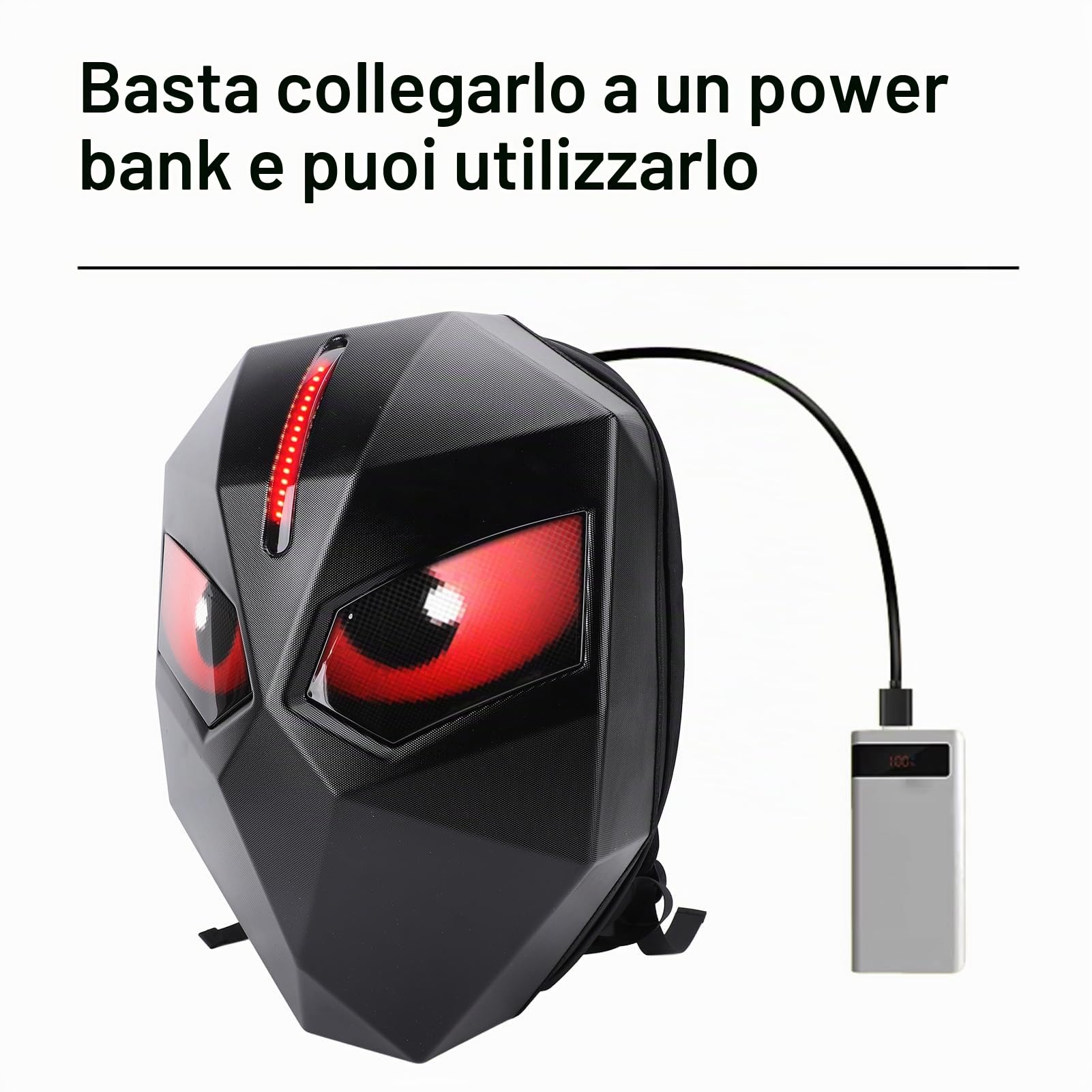 Zaino per Moto a LED, Knight -Back, Zaino LED con Fai -Te Programmabile