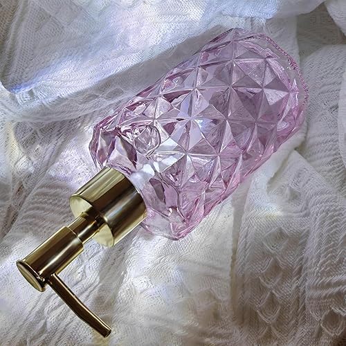 Miniatura 4 de Dispensador de jabón de mano rosa Plato de vidrio Dispensador de jabón líquido Lindo rosa Baño Accesorios de cocina Decoración