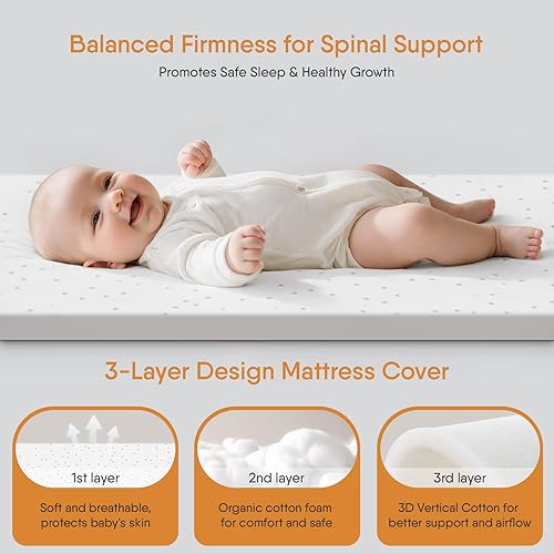 Miniatura 6 de Moisés de bebé 3 en 1, moisés mecedor, moisés de noche para bebé, cuna estable y segura para recién nacido y bebé, 6 alturas ajustables con ruedas,