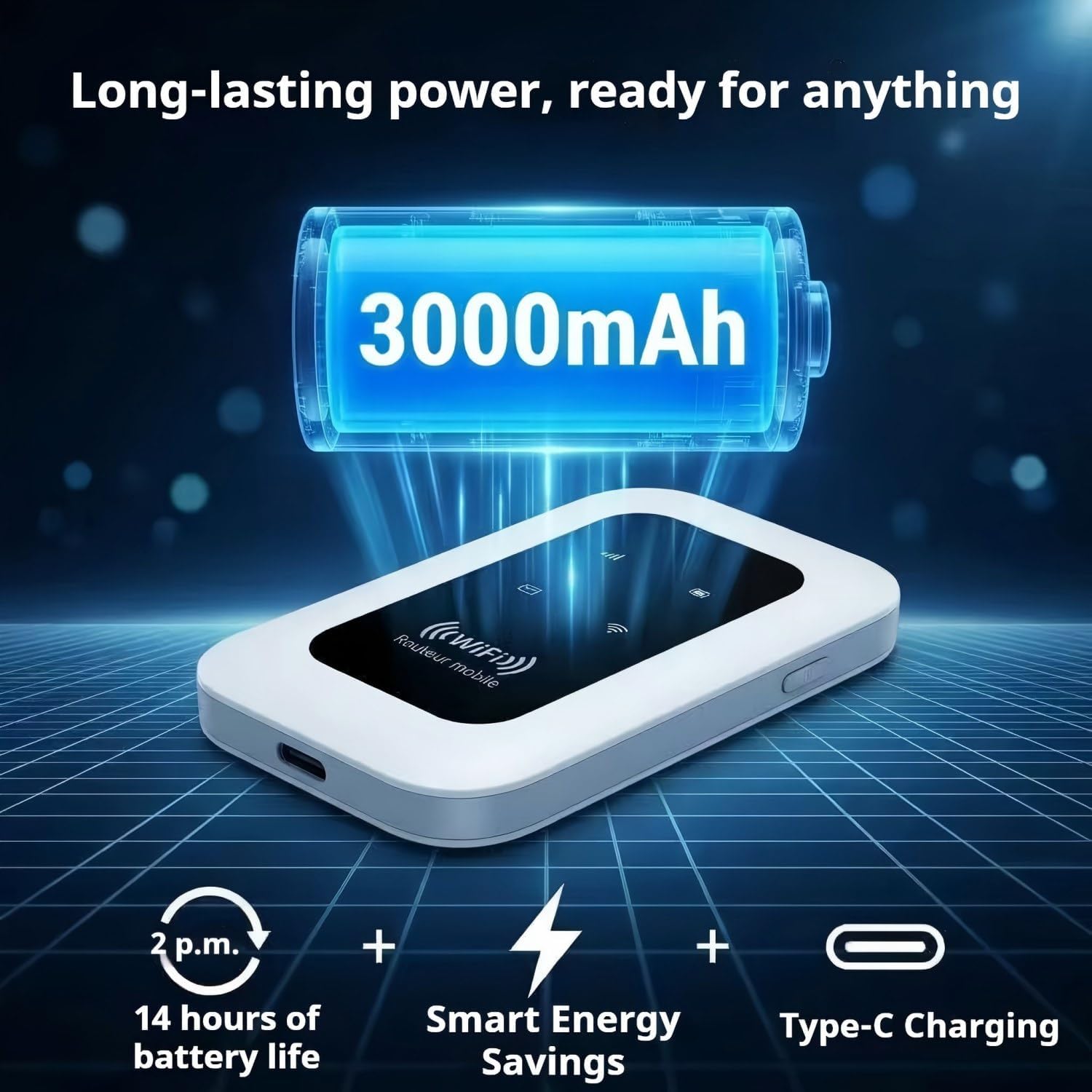 Unlocked Portable 4G/5G WiFi Hotspot,Mobile Router with SIM Card Slot,300Mbps LTE CAT4 High-Speed Internet,Connects Up to 16 Devices,Travel WiFi for Camping,RV, Motorhome, Road Trips & Remote Work