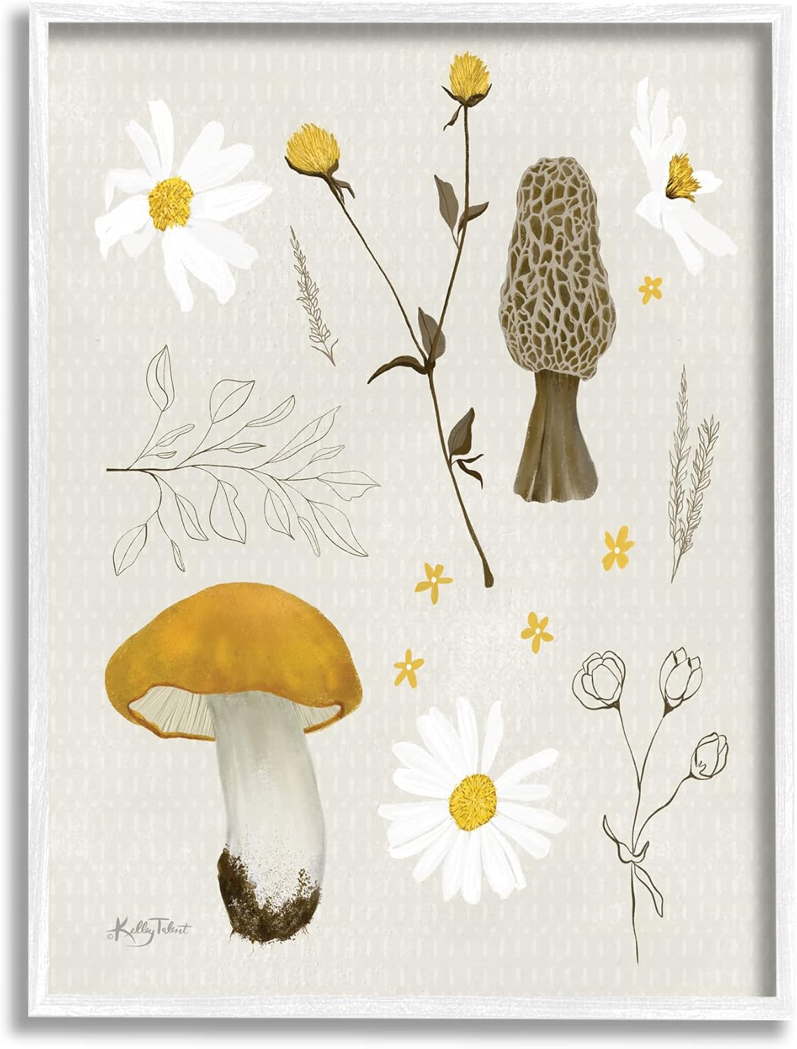Stupell Industries Autumn Foliage Assortment Wild Mushrooms Flowers Plants, Design by Kelley Talent