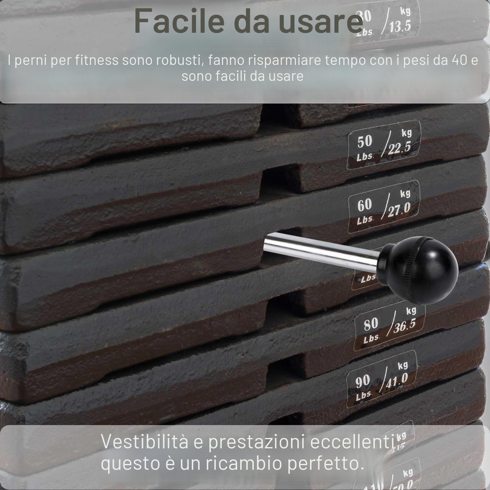 XIHIRCD 2 Pezzi di Perni per Pila di Pesi, Perno Rotondo Resistente alla trazione Diametro 3/8 Pollici Spazio di Bloccaggio 6 Pollici per Parti di Macchine per Esercizi in Palestra Domestica