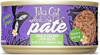 Tiki Cat After Dark Soft Pate Wet Cat Food, Duck & Chicken Liver Recipe, 5.5 oz. Can (8 Count)