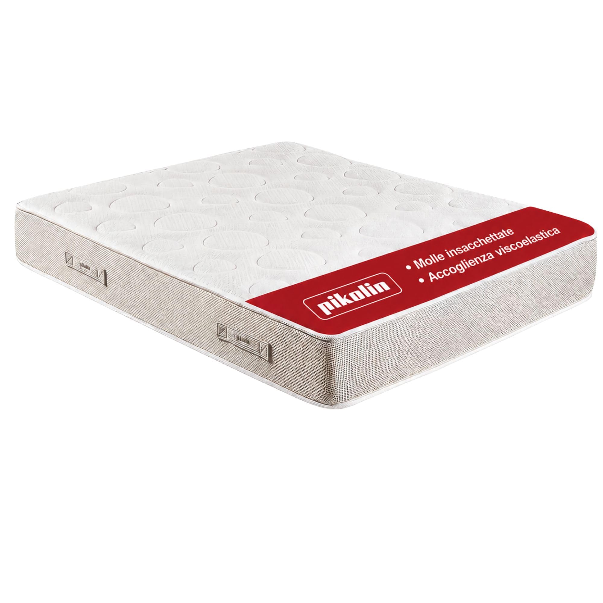 PIKOLIN Materasso Singolo 80 x 190 cm Memory Foam Altezza 28 cm Materasso Ortopedico Premium Nucleo Molle Insacchettate Extra Comfort Doppia Faccia Trattamento Igienico Antiacaro