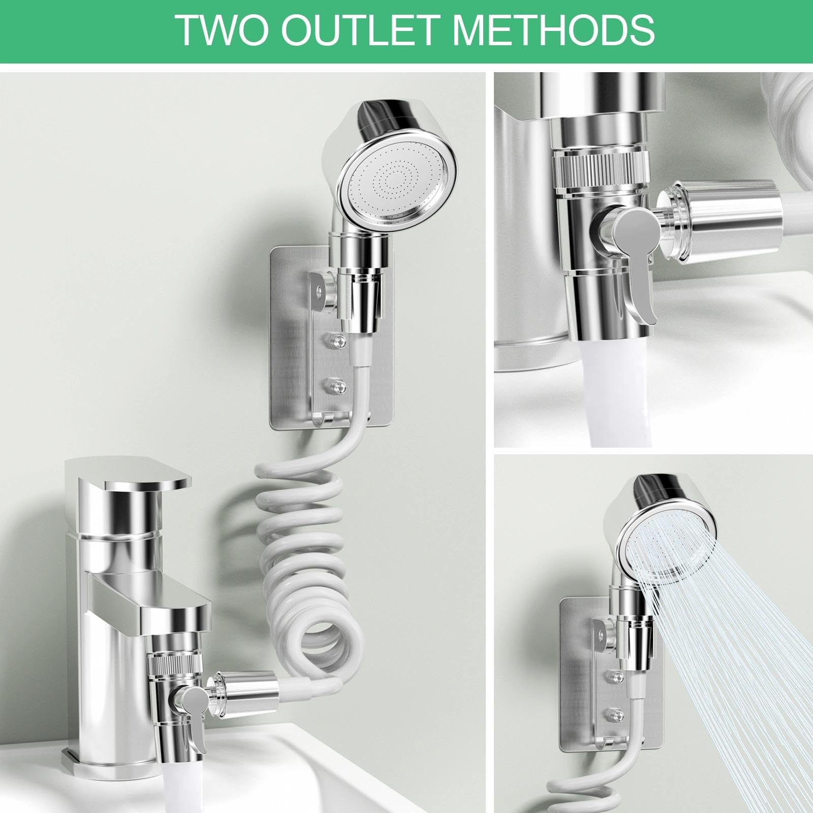 Brysalis Doccetta per Lavandino, Doccino per Doccia, Soffione Doccia con 2m Tubo, Doccino per Bidet Bagno, Doccino Universale per Rubinetti, Perfetto per il Lavaggio dei Capelli, Animali, Cucina - 4