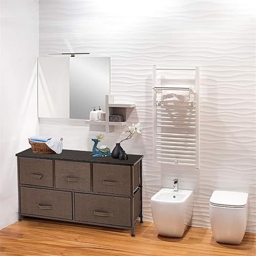 Miniatura 5 de Cómoda estrecha torre de almacenamiento delgada con 4 cajones de tela unidad de almacenamiento vertical para sala de estar cocina espacio espacio