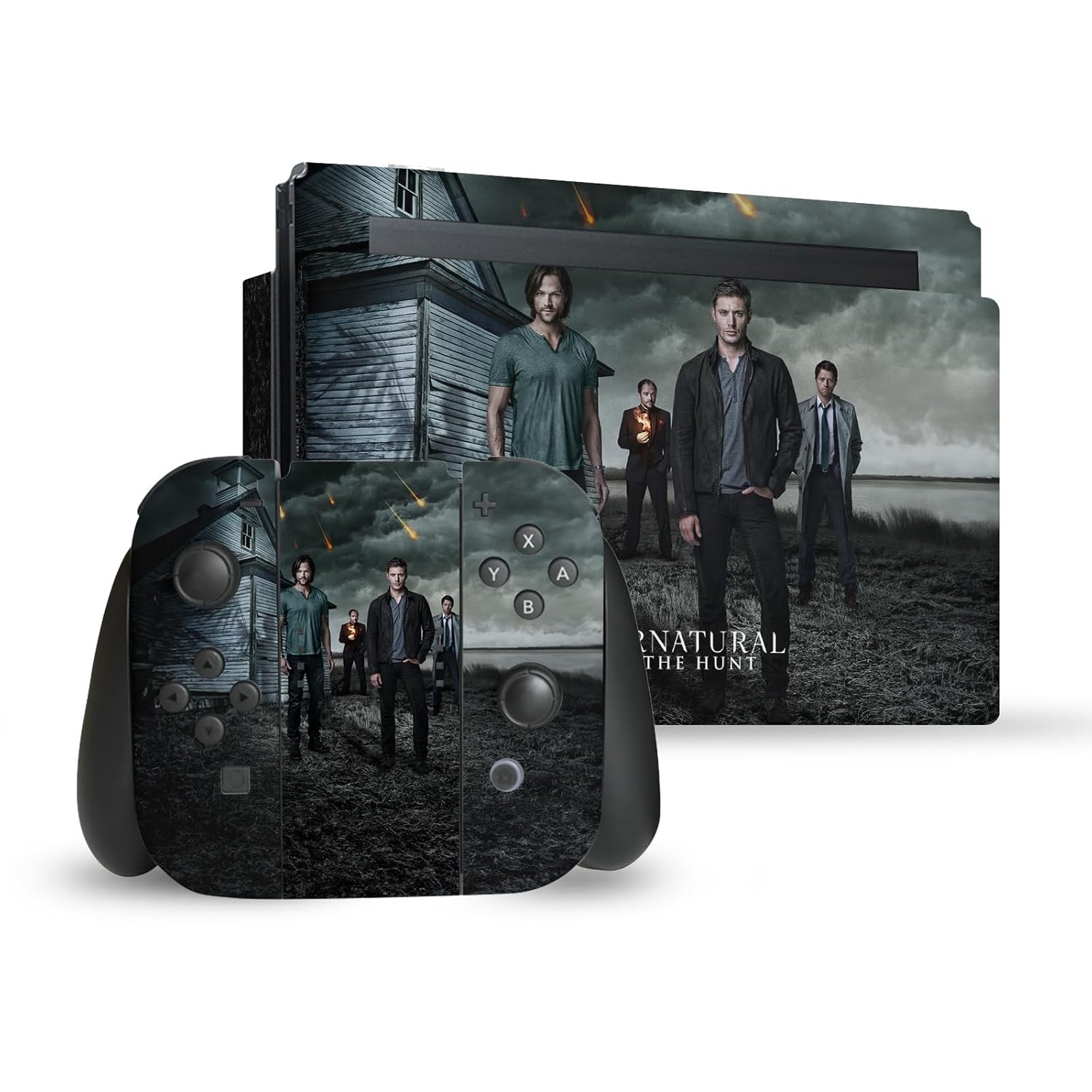 Head Case Designs Officially Licensed Supernatural Sam, Dean, Castiel & Crowley Key Art Vinyl Sticker Gaming Skin Decal Cover Compatible With Nintendo Switch Console & Dock & Joy-Con Controller Bundle