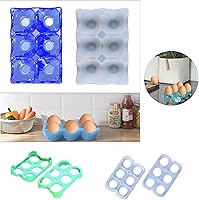 Vista 5 de 2 piezas de 6 tazas soporte para huevos de resina de silicona, bandeja de huevos, organizador de moldes de silicona epoxi para nevera, refrigerador