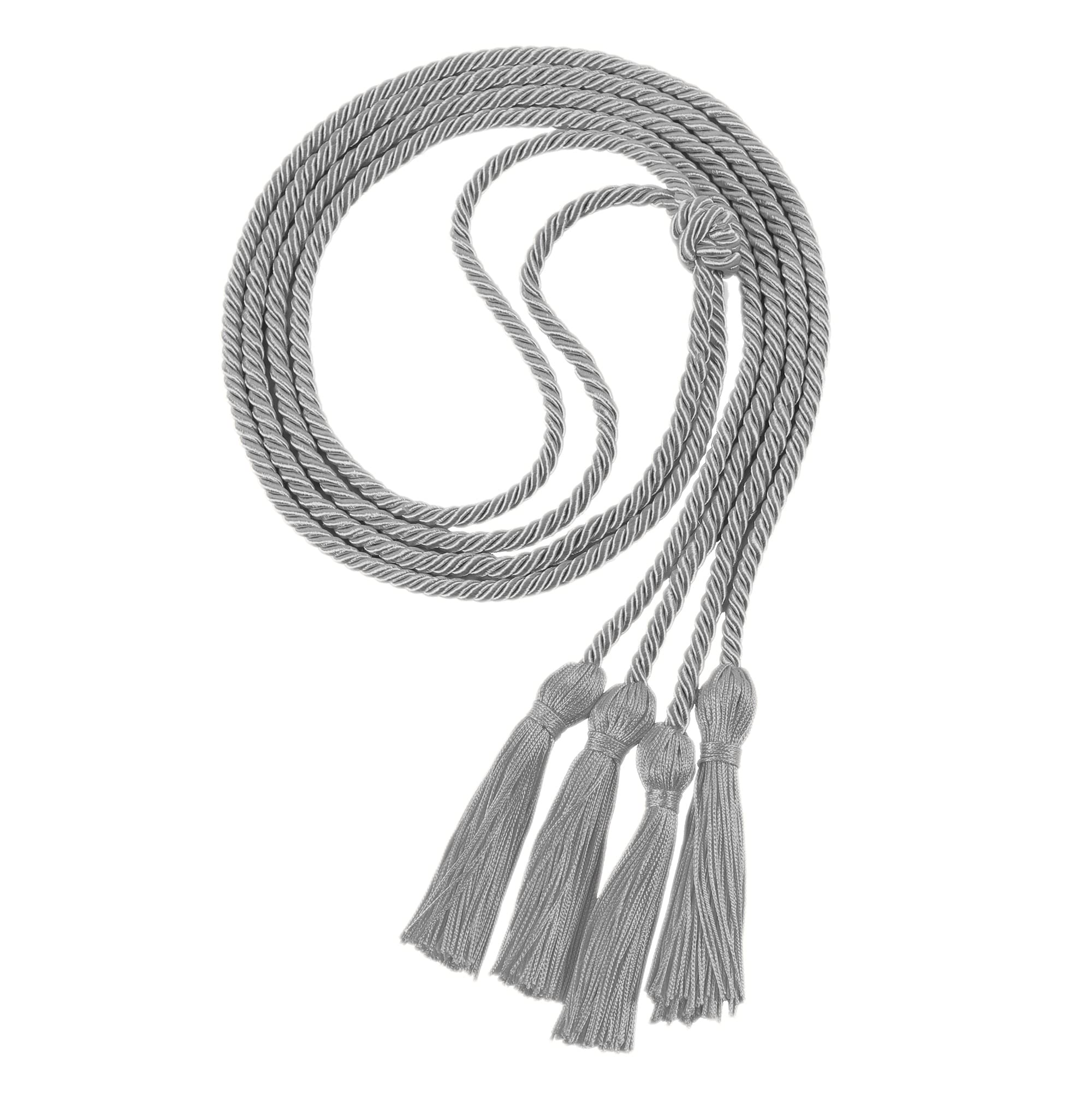 Double Graduation Honor Cords, 68" Long,Silver
