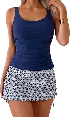 B2prity Tankini Swimsuit for Women Slimming Tummy Control Two Piece Bathing Suit