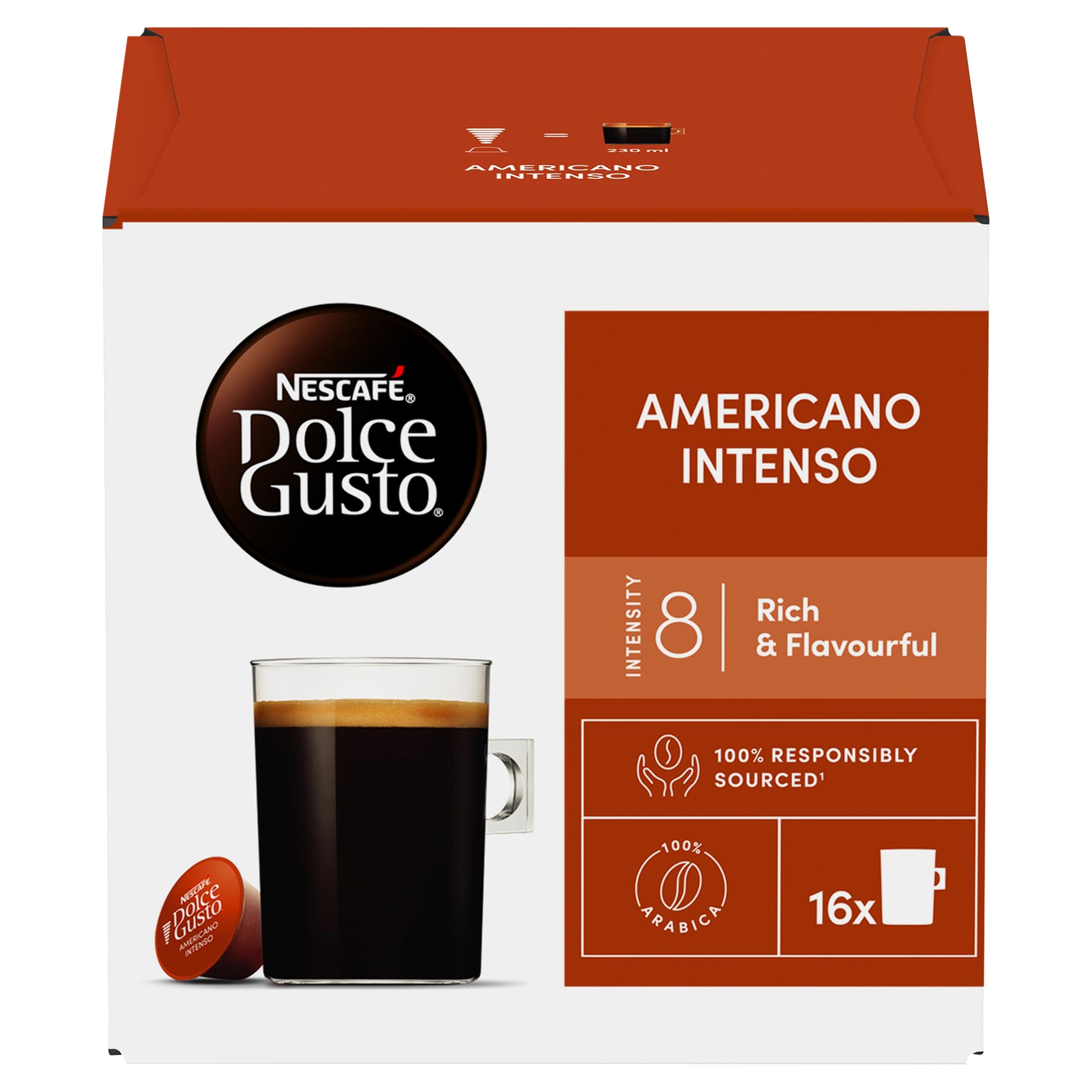 NESCAFÉ DOLCE GUSTO Americano Intenso Coffee Pods (Total 48 Servings)