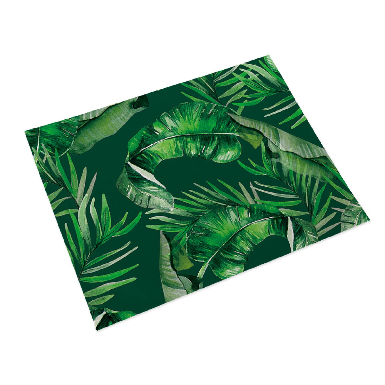 Manteles Individuales Hoja Verde Mostaza Mantel Individual Algodón y Lino Lavable Salvamanteles Individuales Resistente al Calor Bajoplatos Individuales Mesa Tapetes para Mesa 30x45cm 6 Pcs