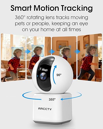 Miniatura 3 de Cámara de seguridad de 4MP para seguridad del hogar, cámara de seguridad WiFi 6 para interiores con seguimiento de movimiento, conversación de 2